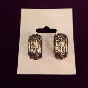 Sterling Silver Filigree Hoop Earrings